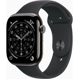 Смарт-годинник Apple Watch Series 11 GPS + Cellular 46mm Slate Titanium Case with Black Sport Band - M/L (MFD24RK/A)