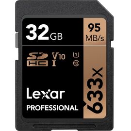 Карта памяти Lexar 32GB SDHC class 10 UHS-I U1 V10 633x Professional (LSD32GCB633)