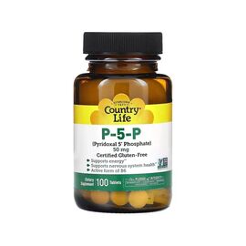 Витаминно-минеральный комплекс Country Life P-5-P (пиридоксальфосфат), 50 мг, P-5-P, 100 таблеток (CLF-06237)