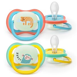 Пустушка Philips AVENT Ultra Air Нічна 18+ місяців 2 шт, блакитно-жовта (SCF376/32)