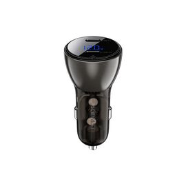 Зарядний пристрій Acefast B10 Car Charger 2xUSB-C 60W with digital display Metal Black (6974316282358)