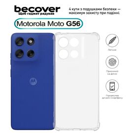 Чехол для мобильного телефона BeCover Anti-Shock Motorola Moto G56 Clear (713802)