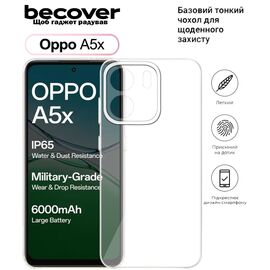 Чехол для мобильного телефона BeCover Silicone Oppo A5x 4G/5G Transparent (713789)