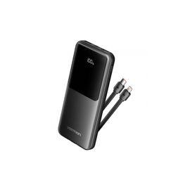 Батарея універсальна Vention 10000mAh 22.5W 3A PD, Built-in USB-C+Lightning Cables, Black (FHOB0)