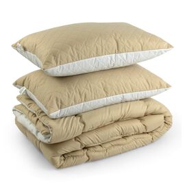 Одеяло Руно набор одеяло 200х220+2 подушки 50х70 силиконовые Бежевый (К_925.52СЛ300_Бежевий)