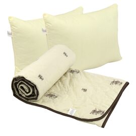 Одеяло Руно набор одеяло шерстяное 200х220+2 подушки 50х70 силиконовые Comfort Sheep (К_925.52ШКУ_Sheep)