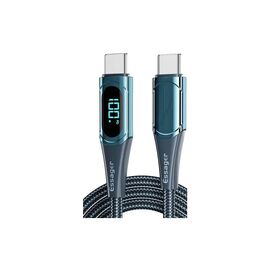 Дата кабель USB-C to USB-C 1.0m 100W Digital Display blue Essager (ES-XCTT1-YD03)