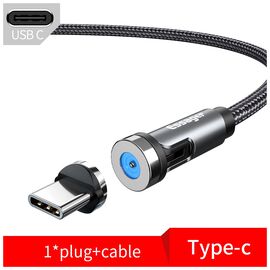 Дата кабель USB 2.0 AM to USB-C 1.0m magnetic black Essager (EXCCXT-WC0G)