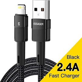 Дата кабель USB 2.0 AM to Lightning 2.0m 2.4A black Essager (EXCL-XCA01)