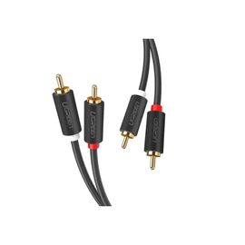 Кабель мультимедийный 2xRCA M to 2xRCA M 1.0m AV104 black Ugreen (30747)