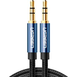 Кабель мультимедийный 3.5mm M to 3.5mm M 0.5m 90° corner AV112 blue Ugreen (60178)