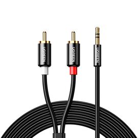 Кабель мультимедийный 3.5mm M to 2xRCA M 3.0m AV116 black Ugreen (10590)