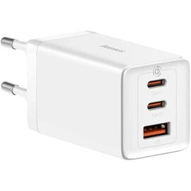 Зарядное устройство Baseus 2xUSB-C 65W + 1xUSB GaN + cable USB-C to USB-C 100W 1.0m white (CCGP120202)