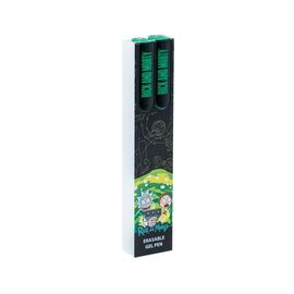 Ручка гелевая Kite пиши-стирай Rick and Morty синяя, 2 шт в пенале (RM24-069)