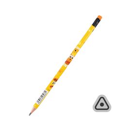 Карандаш графитный Kite Garfield трехгранный, с резинкой, НВ (GF25-046)