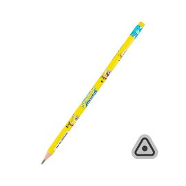Карандаш графитный Kite Sponge Bob трехгранный, с резинкой, НВ (SB25-046)