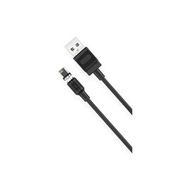Дата кабель USB 2.0 AM to Lightning 1.0m 2.1A magnetic NB187 black XO (6920680879632)