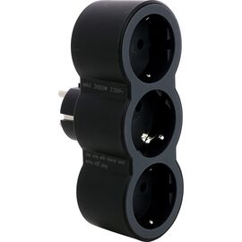 Мережевий розгалужувач LEGRAND СТАНДАРТ 3х2К+З фронтальні розетки , колір Чорний (694519)