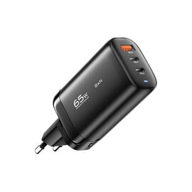 Зарядное устройство Essager 2xUSB-C + 1xUSB 65W GaN black (ECT2CA-MYB01)