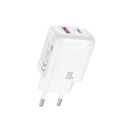 Зарядное устройство XO 1xUSB-C PD20W + 1xUSB QC3.0 White (L158.white)