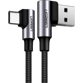 Дата кабель USB 2.0 AM to USB-C 3.0m 3A 90° corner US176 black Ugreen (70875)