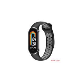 Ремінець до фітнес браслета BeCover Vents Style для Xiaomi Mi Smart Band 8 Black-Gray (709415)