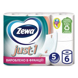 Туалетний папір Zewa Just 1 5 шарів 6 рулонів (7322541189314)