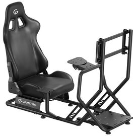 Крісло ігрове GamePro RS115 з кокпітом кріплення для керма та педалей Black (RS115)