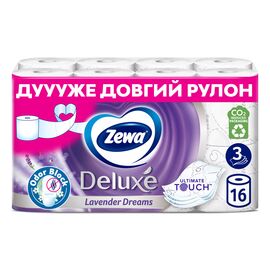Туалетний папір Zewa Deluxe Лаванда 3 шари 16 рулонів (7322540534535)