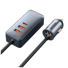Зарядное устройство Baseus 2xUSB + Share Together Cigarette Lighter 120W gray (CCBT-D0G)