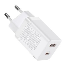 Зарядний пристрій Baseus 1xUSB-C 30W + 1xUSB white (CCSUPP-E02)