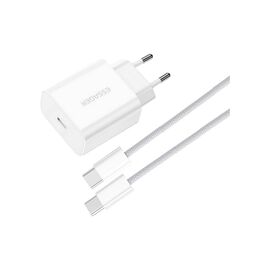 Зарядний пристрій Essager USB-C PD20W + cable USB-C to USB-C white (EFJB02-JSTT2-T)