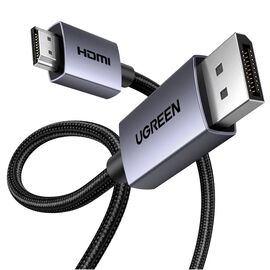 Кабель мультимедийный DisplayPort M to HDMI M 2.0m V2.0 4K30Hz DP125 black Ugreen (35842)
