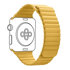 Ремешок для смарт-часов Armorstandart Leather Loop для Apple Watch 42 (Series 11-10)/41/40/38 Yellow (ARM57841)