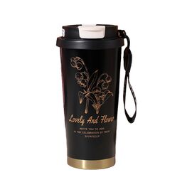 Термокружка Merlion TermCoffee 500 мл з трубочкою, чорна (TermCoffee-500B)