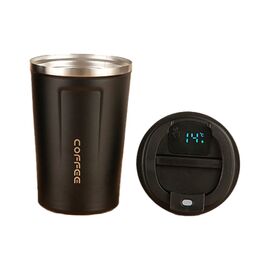 Термокружка Merlion з LED дисплеєм 380 мл, чорна (Termo-304LED-380Black)