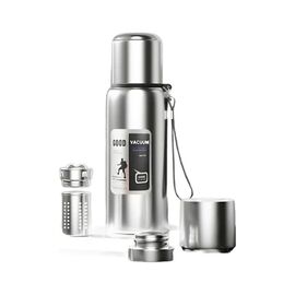 Термос Merlion з ситечком та чашкою 1 л, сталевий (ZK-127-1000Grey)