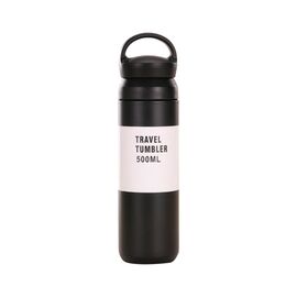 Термос Merlion Travel Tumbler 500 мл, подвійна кришка з ручкою, чорний (SUS304-500Black)
