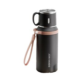 Термос Merlion з чашкою та ситечком 0,6 л, чорний (TermTea-600Black)