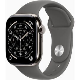 Смарт-годинник Apple Watch Series 11 GPS + Cellular 42mm Natural Titanium Case with Stone Grey Sport Band - S/M (MF8M4RK/A)
