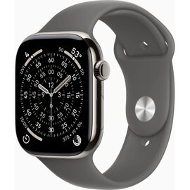 Смарт-годинник Apple Watch Series 11 GPS + Cellular 46mm Natural Titanium Case with Stone Grey Sport Band - M/L (MFCX4RK/A)