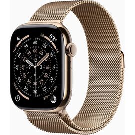 Смарт-часы Apple Watch Series 11 GPS + Cellular 46mm Gold Titanium Case with Gold Milanese Loop - M/L (MFD84RK/A)