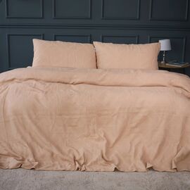 Постільна білизна MirSon №20-01 Waffle Bej 160х220 полуторний Євро (2200011032580)