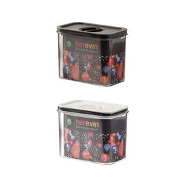 Пищевой контейнер Herevin Canister-Vacuum Lid-White-Black вакумна кришка 1.2 л (161179-000)
