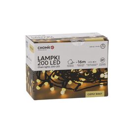 Гирлянда Chomik Кульки-змійка 200 LED 16 м, теплий білий, IP44, від мережі (5900779880146)