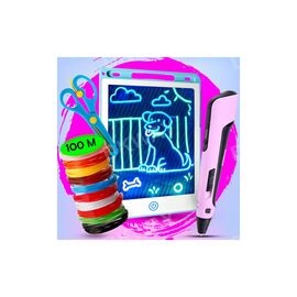 3D - ручка DKWAY з Планшетним Екраном з різнокольоровим Еко Пластиком 100 м (20 кольорів) Pink (415457586)