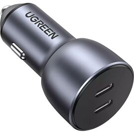 Зарядное устройство UGREEN 2xUSB-С 60W Car Charger CD213 space gray (70594)