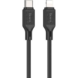 Дата кабель USB-C to Lightning 1.0m Cool silicone PD 20W X90 black HOCO (6931474788382)