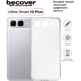 Чехол для мобильного телефона BeCover Silicone Infinix Smart 10 Plus (X6725B) Transparent (713765)