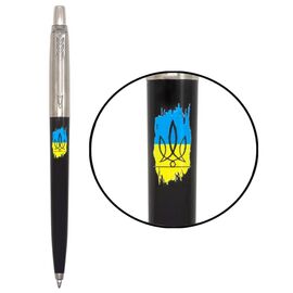 Ручка шариковая Parker JOTTER 17 Originals UKRAINE Black CT BP Трезубец фигурный на фоне флага (15632_T1026u)